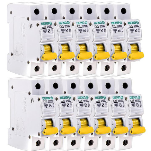 فیوز مینیاتوری تکفاز 32 آمپر دنا الکتریک ایرانیان مدل C32-6KA بسته 12 عددی