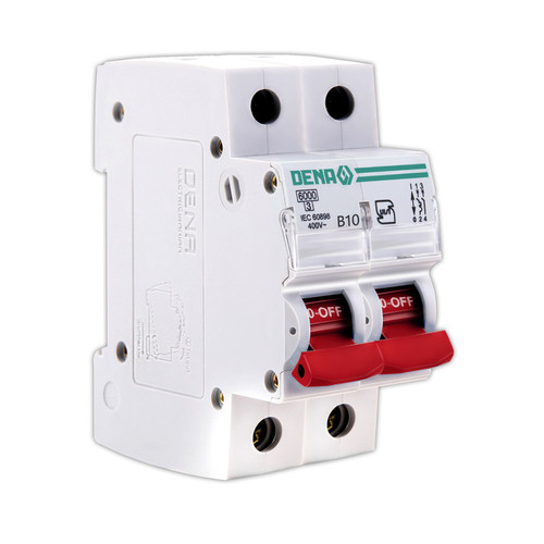 فیوز مینیاتوری دو فاز 10 آمپر دنا الکتریک ایرانیان مدل B10-6KA-2P