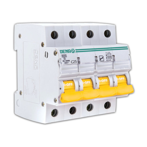 فیوز مینیاتوری چهارپل 25 آمپر دنا الکتریک ایرانیان مدل C25-6KA-4P
